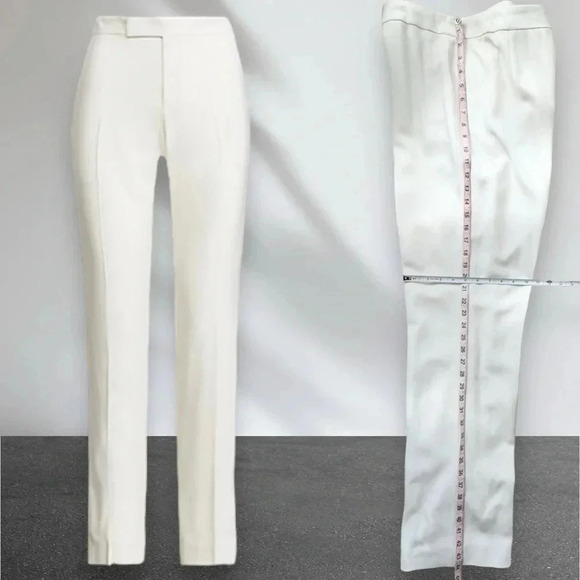 NEW Ralph Lauren Collection Seth Wool Crepe Tuxedo Pant in Lux Cream Size 14 - Picture 6 of 15